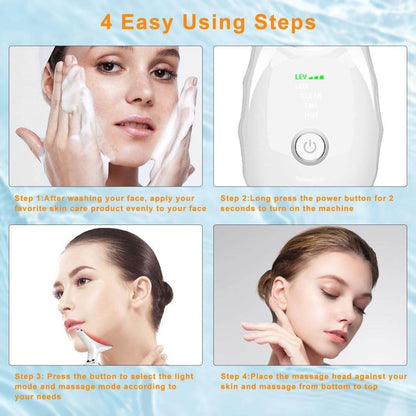 LED Facial Massager with Heat & Vibration