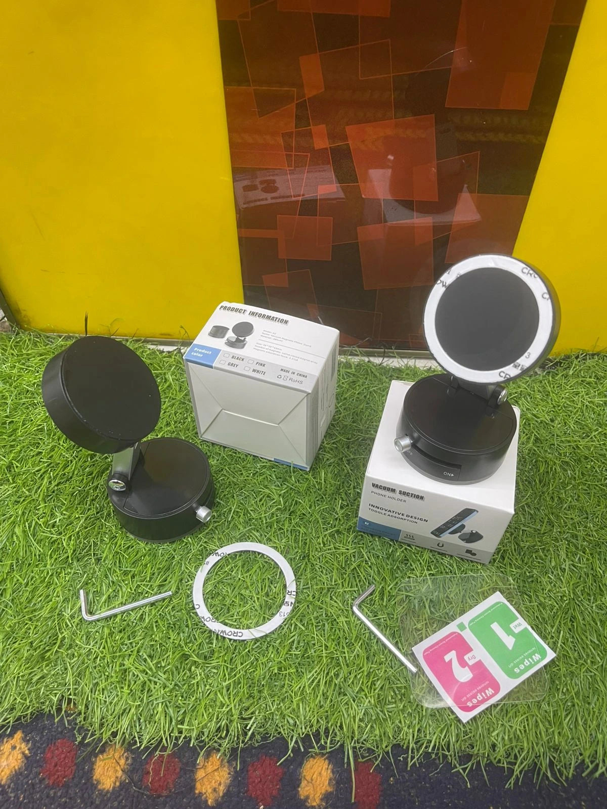 Magnetic Mobile Holder with Vacuum Suction & Strong Grip